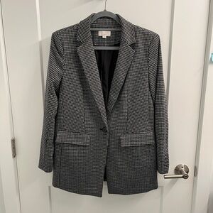 LOFT Black and White Houndstooth Blazer size 6